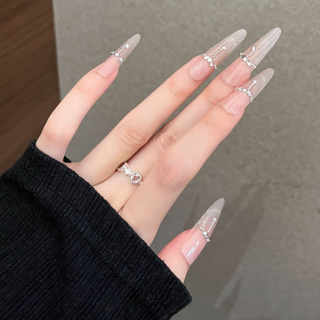 Elegant Rhinestone-Accented Press-On Nails Kalsten