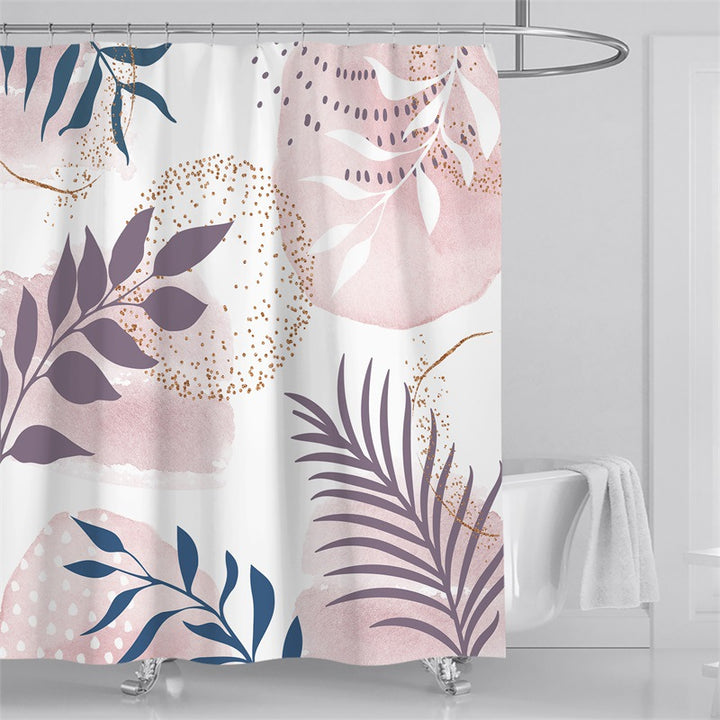 Tropical Leaf Print Shower Curtain Kalsten