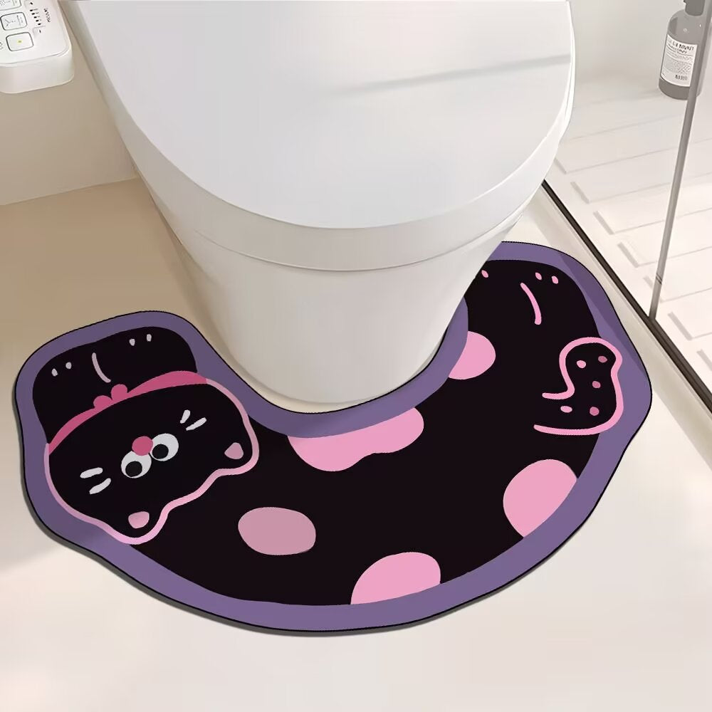Cartoon Dog-Themed Bathroom Mat