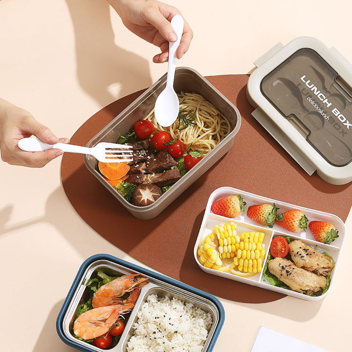 Dual-Compartment Stainless Steel Lunch Box