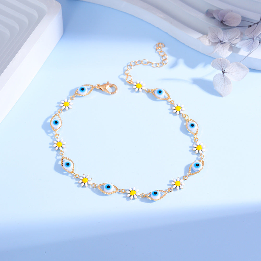Eye Charm and Daisy Bracelet Kalsten