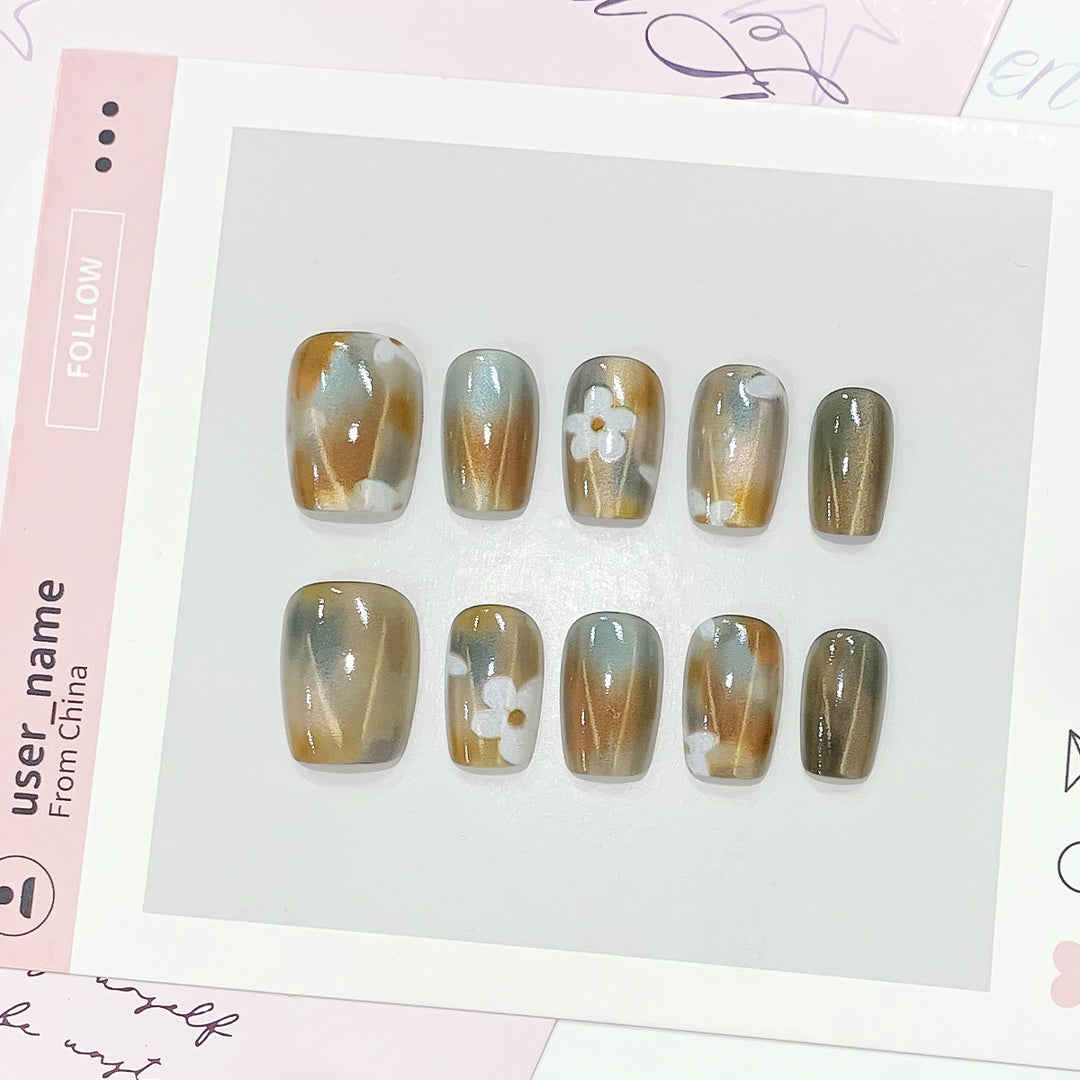 Artificial nail tips with flower design Kalsten