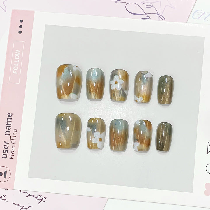 Artificial nail tips with flower design Kalsten
