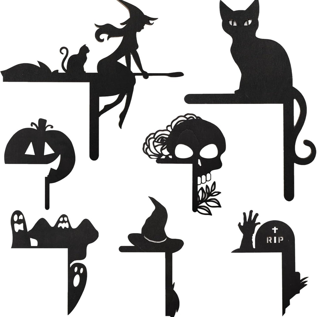 Filigree Halloween shelf hanger set with motif silhouettes for wall and shelf overhangs