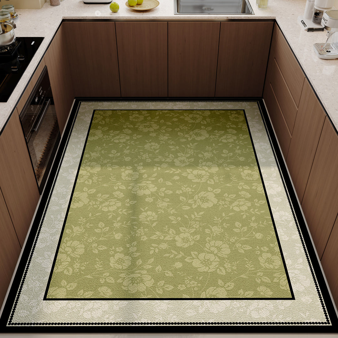 Luxurious Floral Print Kitchen Floor Mat