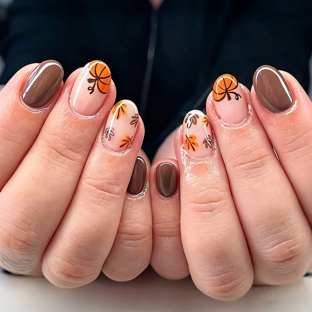 Autumn-Inspired Press-On Nail Set