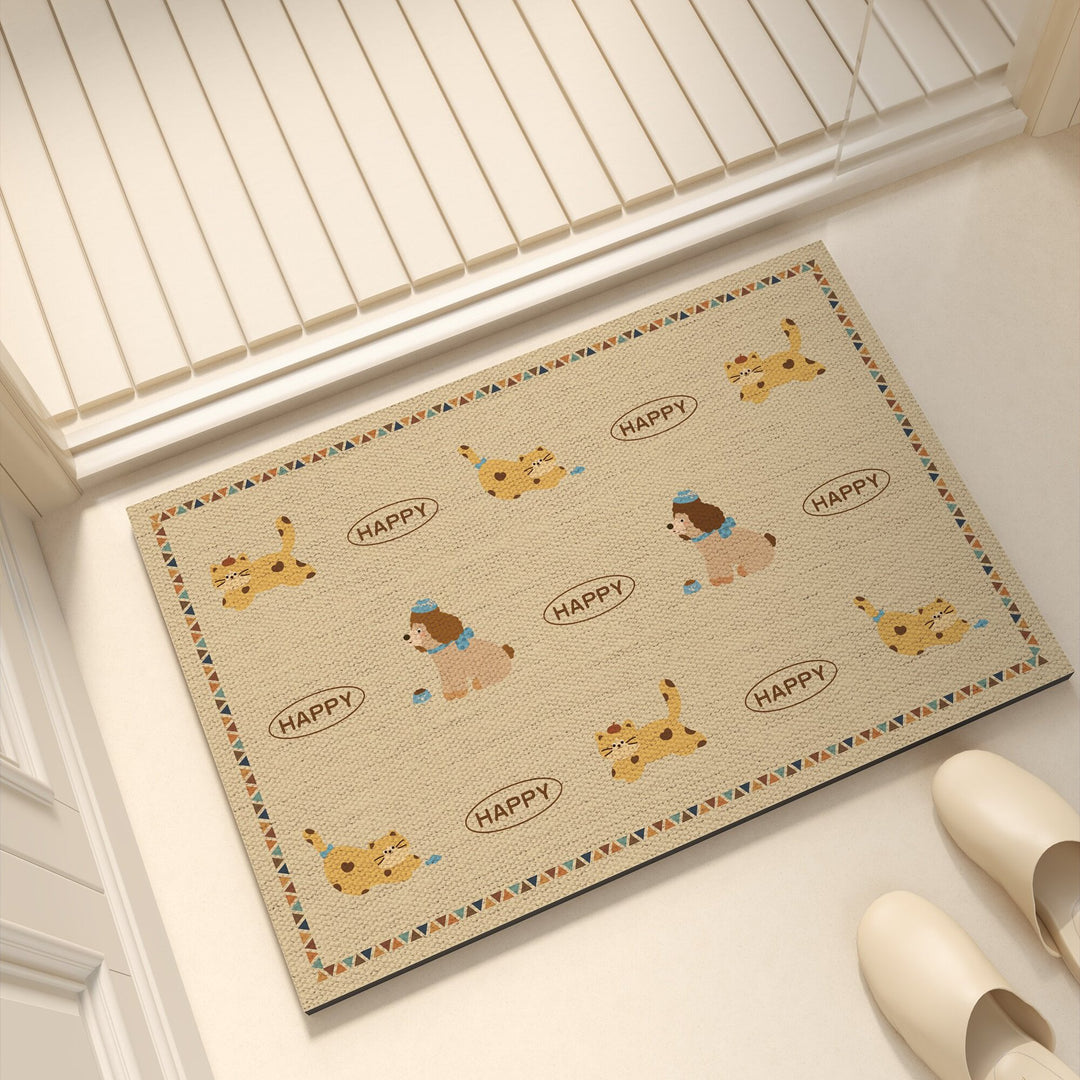 Playful dog-themed bath mat