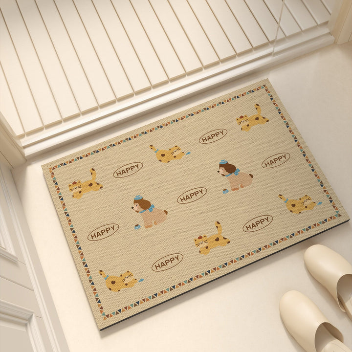 Playful dog-themed bath mat
