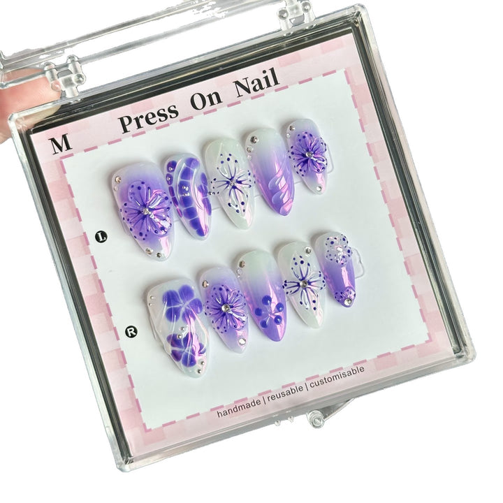 Artistic Floral Press-On Nail Set  1791773187