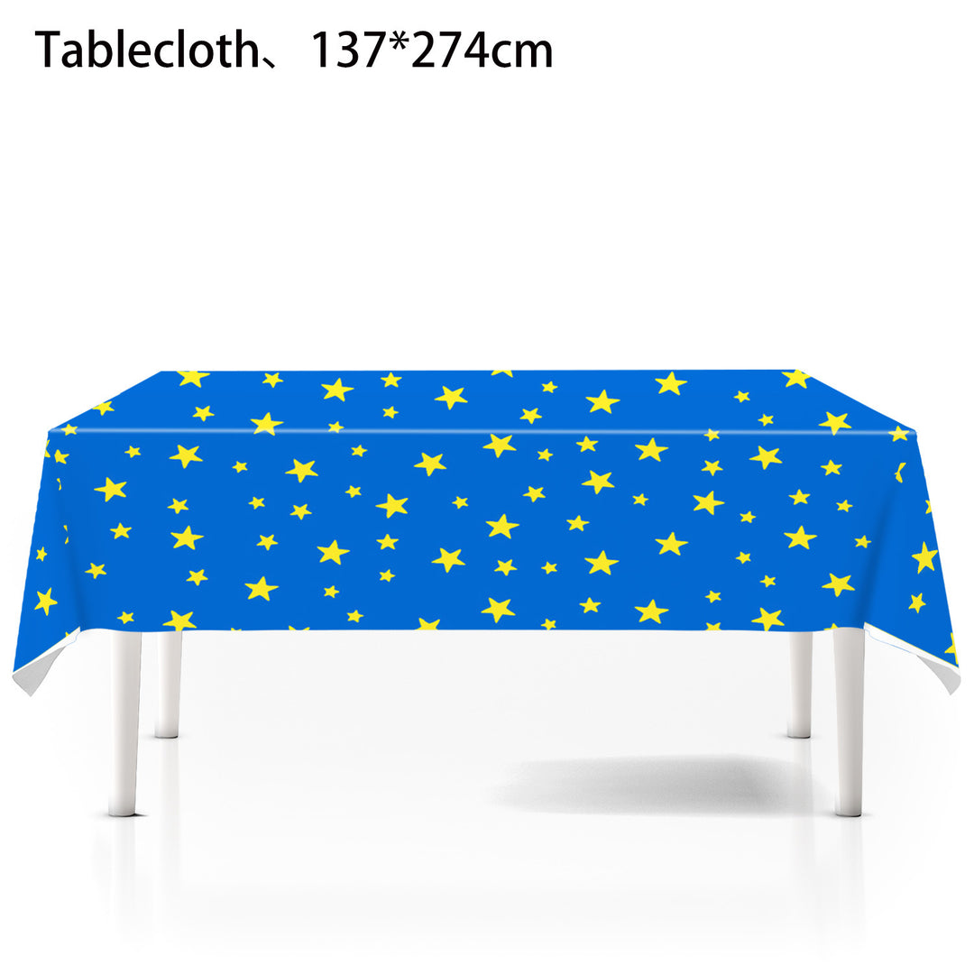 Unisex nan patriotic rectangular party tablecloth with stars and stripes waterproof disposable plastic Kalsten
