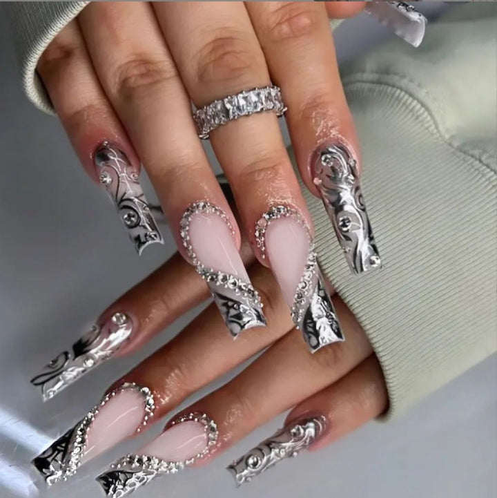 Elegant artificial nails with stylish embellishments Kalsten