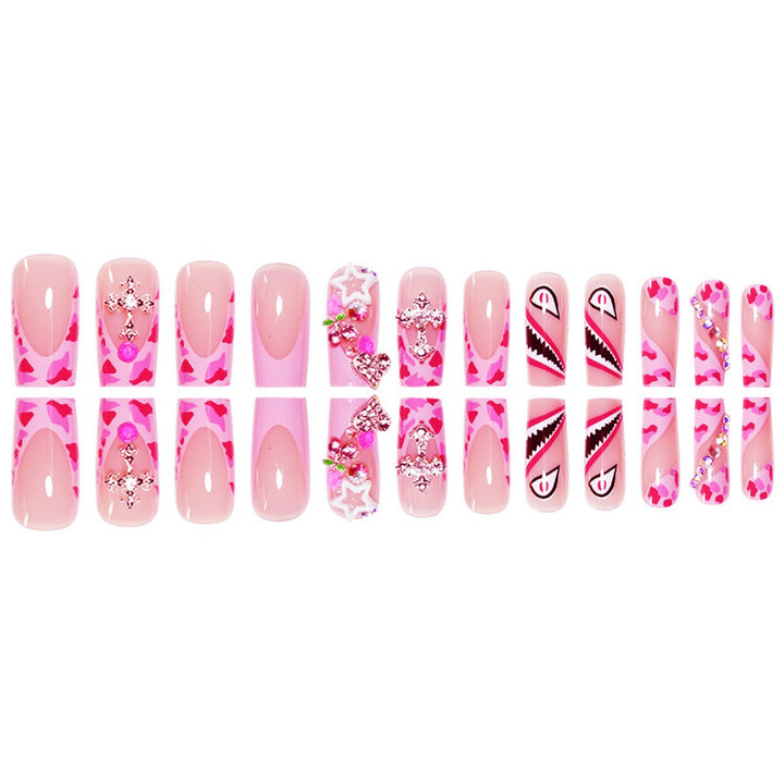 Artistic Decorative Press-On Nails with 3D Embellishments Kalsten