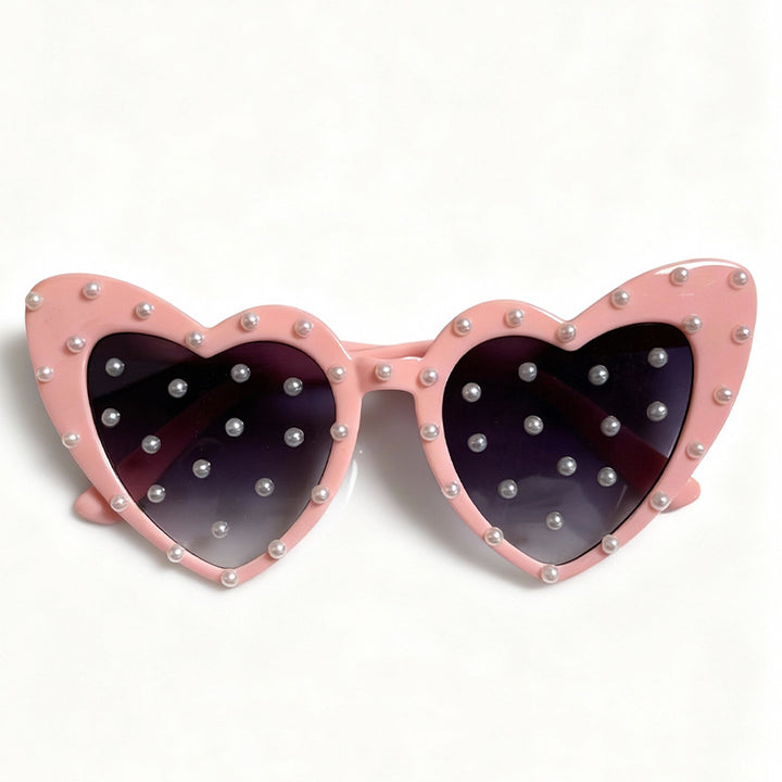 Pearl-Embellished Heart-Shaped Sunglasses Kalsten