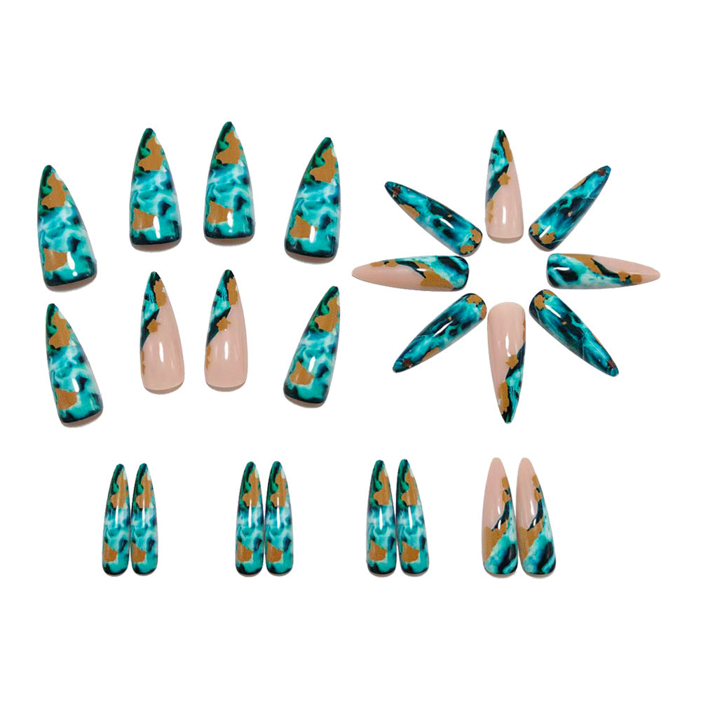 Artificial nails in luxurious marble and gold design Kalsten
