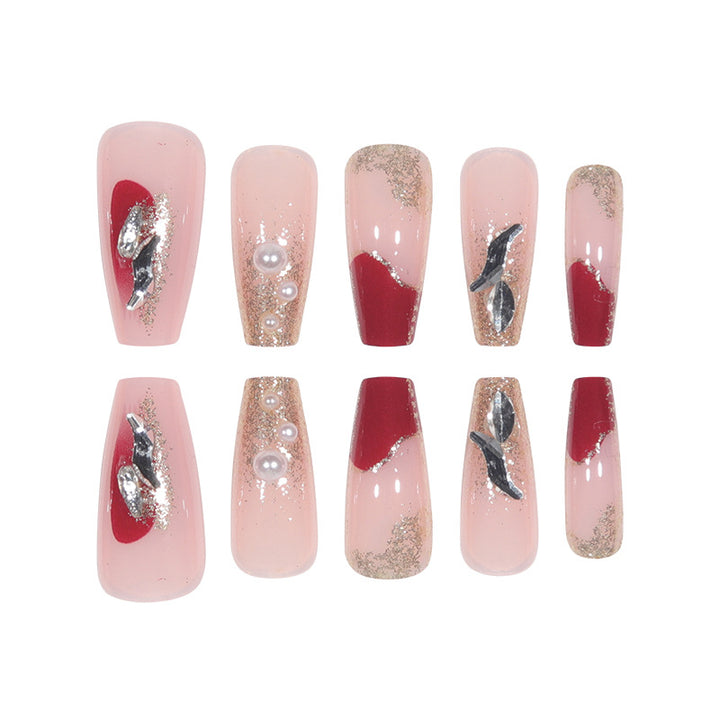 Premium Glittery Stiletto Press-On Nails Kalsten