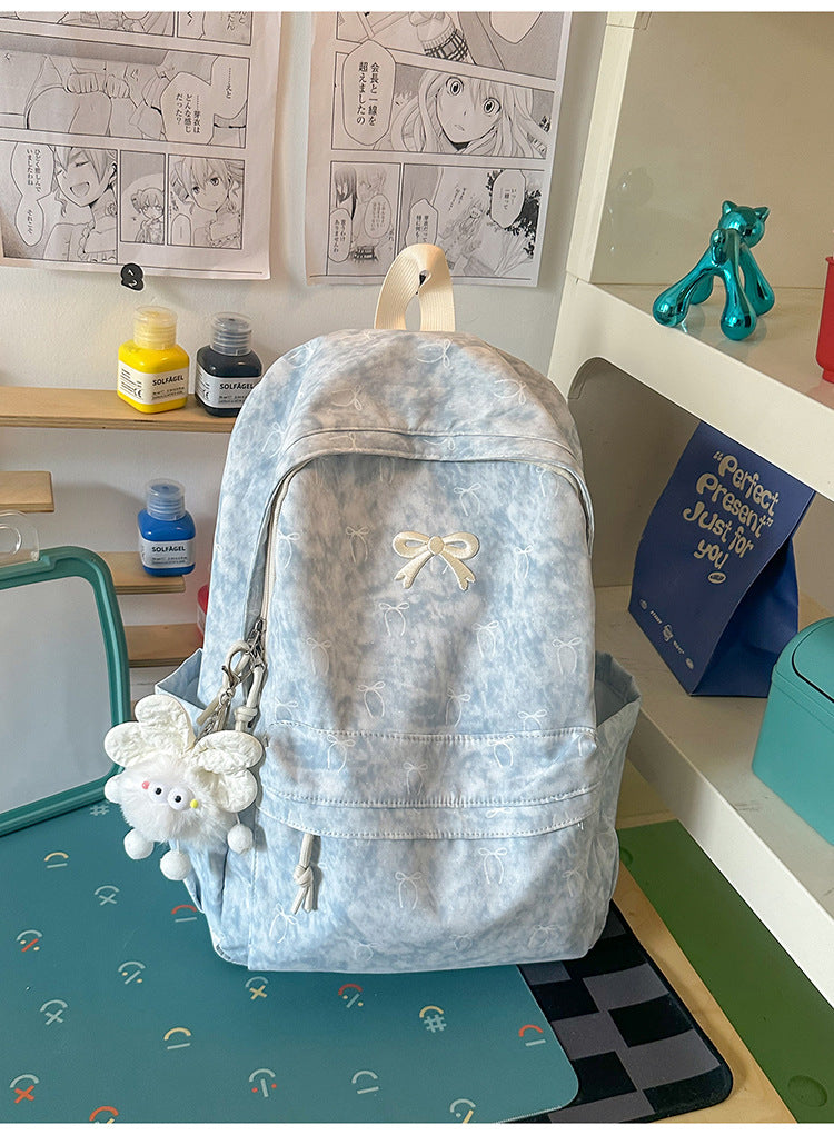 Whimsical Bow-Embellished Backpack Kalsten