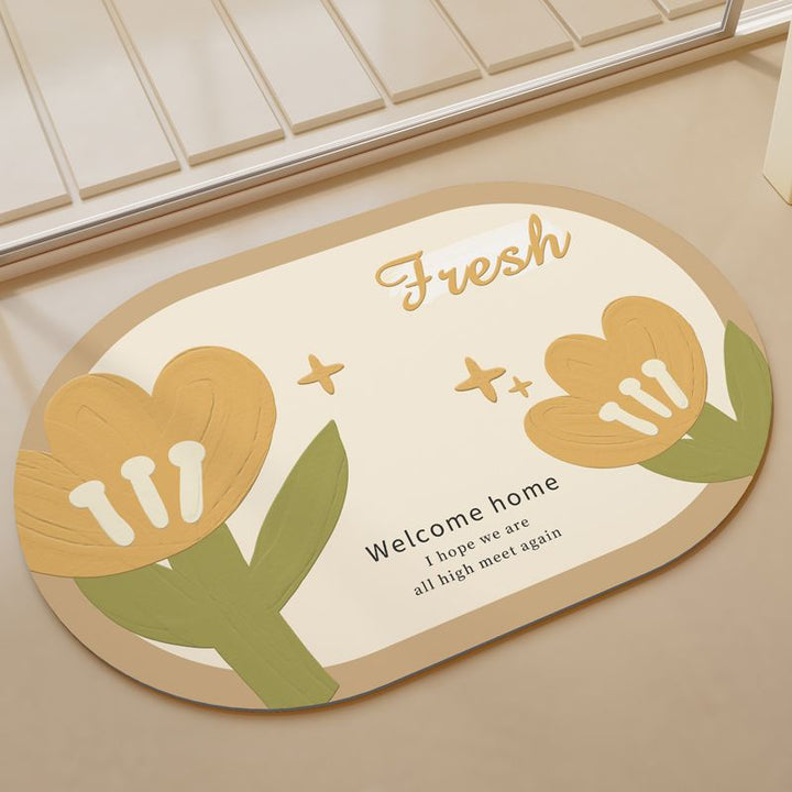 Charming Floral Welcome Mat Kalsten