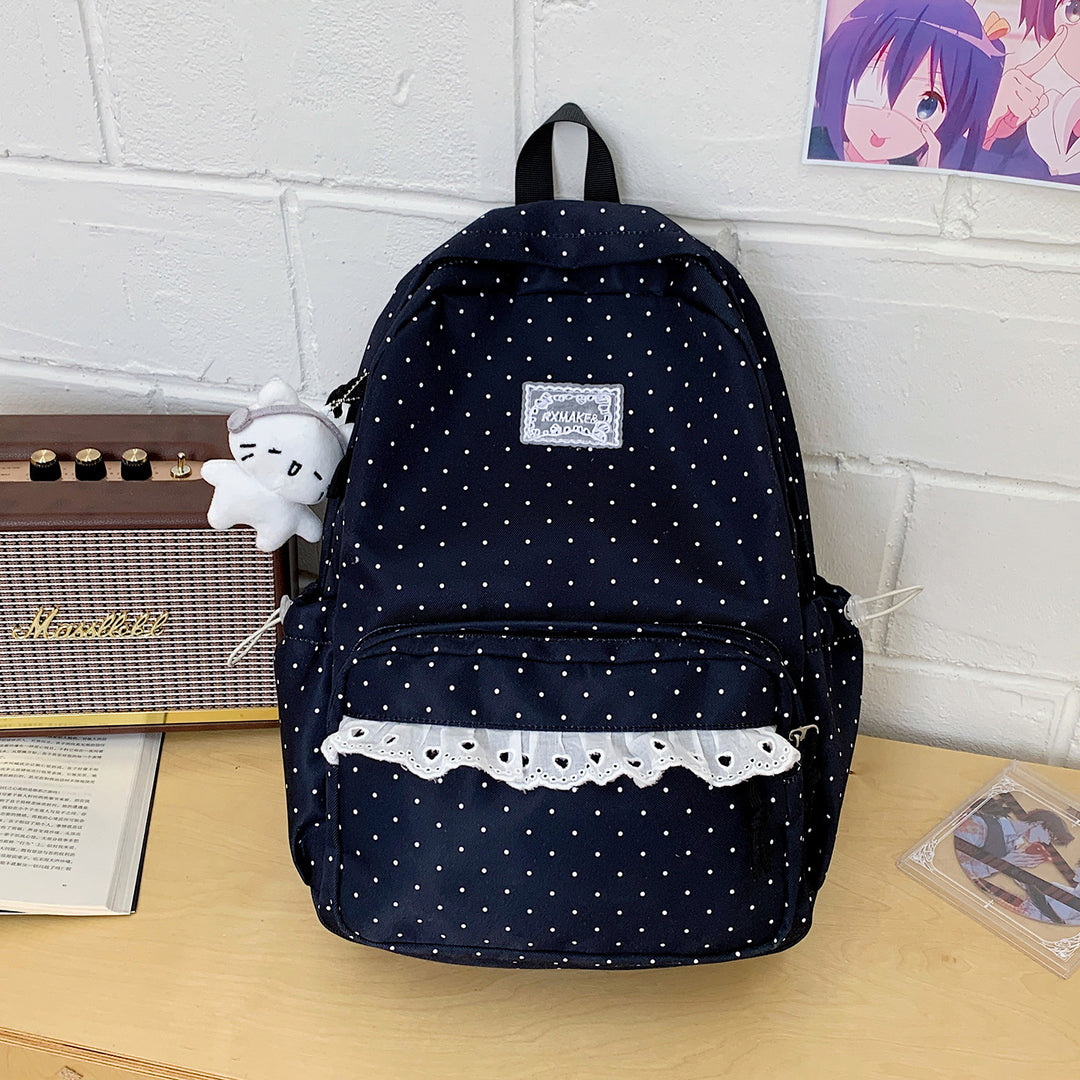 Playful Polka Dot Pattern School Backpack Kalsten