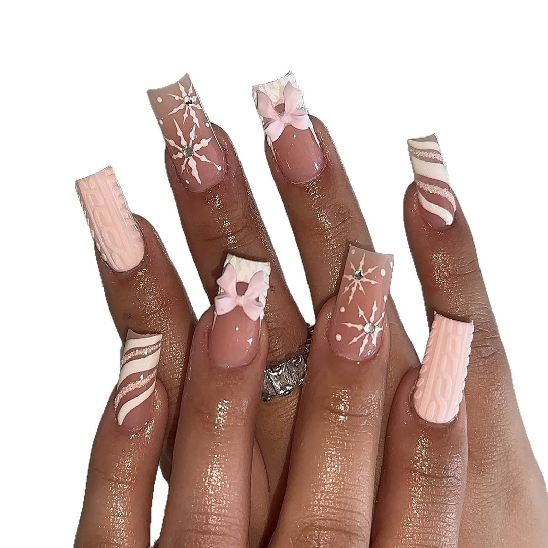 Artificial nail set with festive Christmas motifs Kalsten