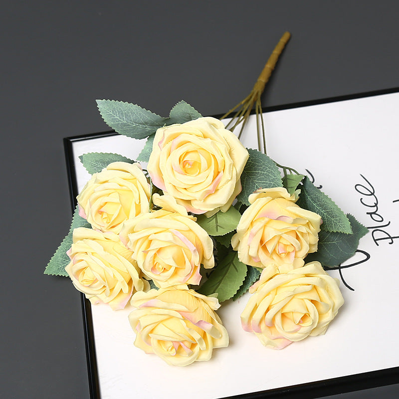 Faux Rose Floral Bouquet for Home Decor