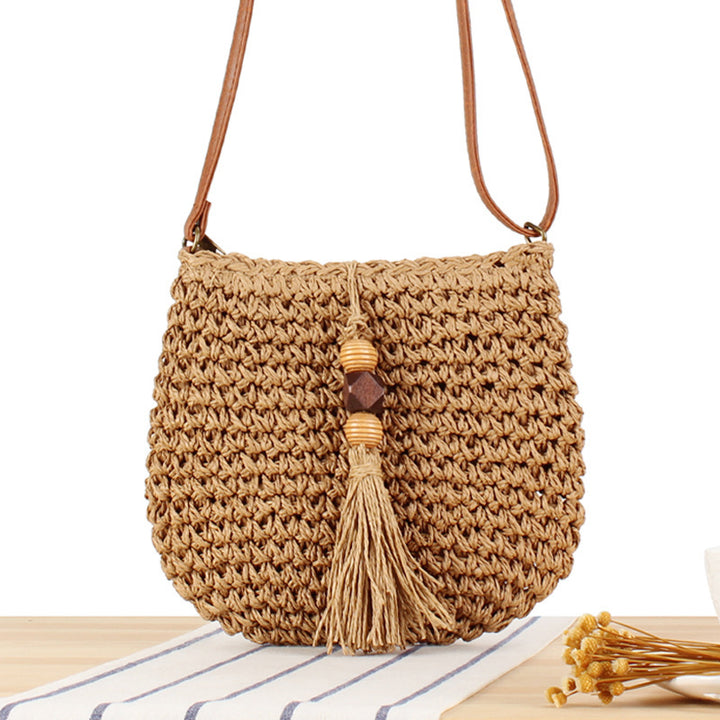 Shoulder bag with Hand-knotted Macramé and Fringes Kalsten