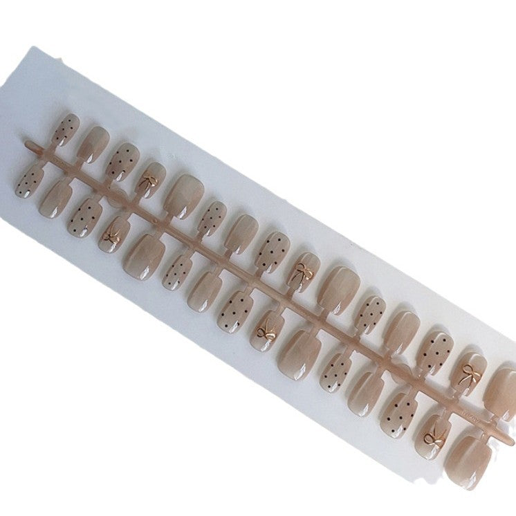 Decorative Press-On Nail Set with Bow Accents Kalsten