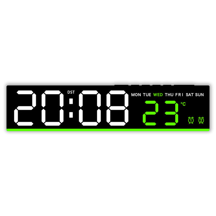 Digital wall clock with large LED digits and temperature display Kalsten