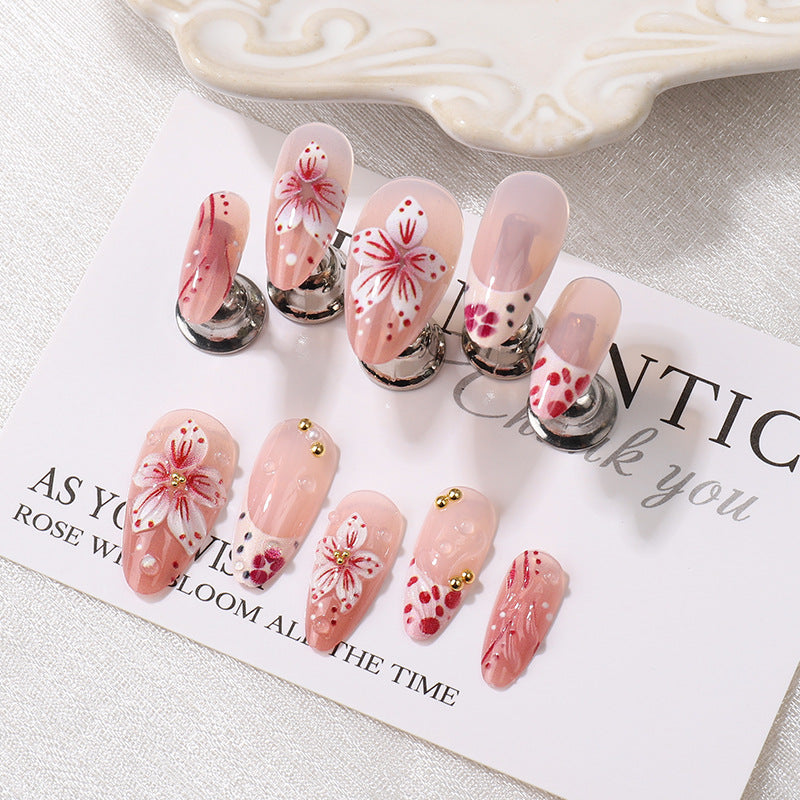 Premium Decorative Floral Press-On Nail Tips Kalsten