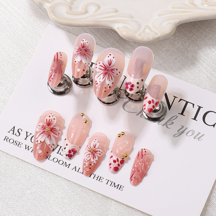 Premium Decorative Floral Press-On Nail Tips Kalsten