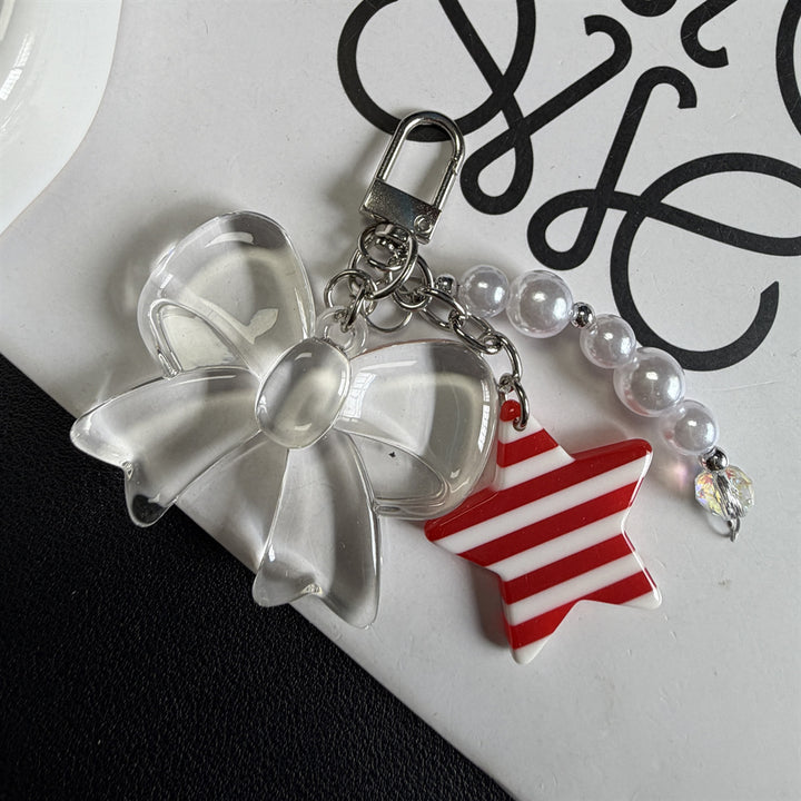 Decorative Bow and Star Charm Keychain Kalsten