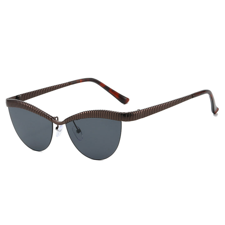 Statement Cat-Eye Sunglasses with Sculpted Metal Frames Kalsten
