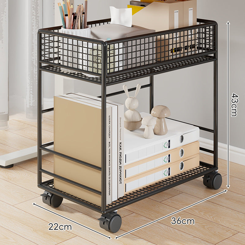 Compact Two-Tier Metal Mesh Desk Organizer Shelf
