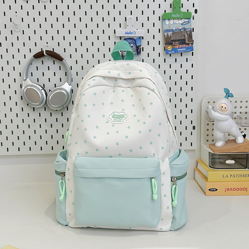 Playful Star Pattern School Backpack