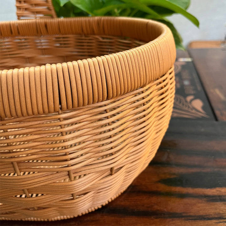 Handcrafted Round Wicker Storage Basket Kalsten