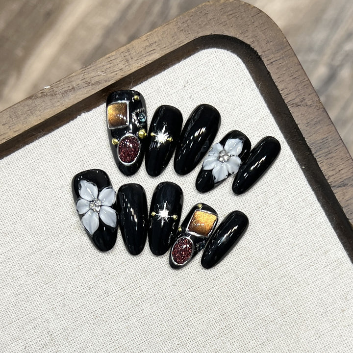 Decorative Floral Stiletto Press-On Nail Set Kalsten