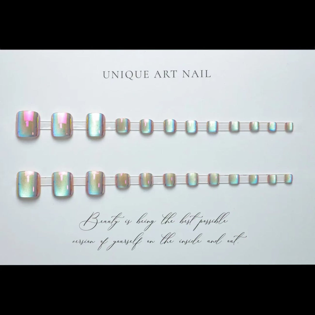 Artistic Holographic Press-On Nail Tips Kalsten