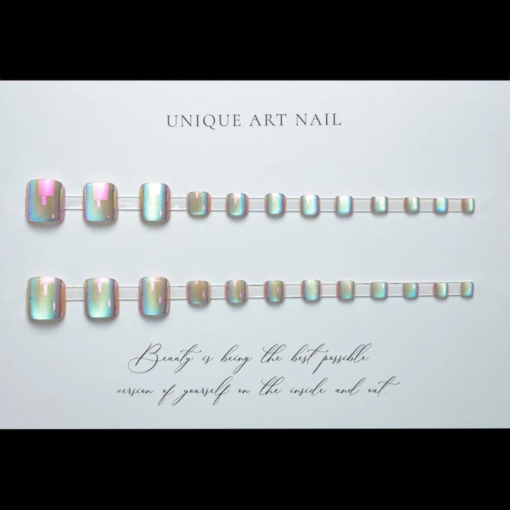 Artistic Holographic Press-On Nail Tips Kalsten