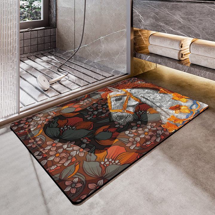 Artistic Horse-Themed Bath Mat Kalsten 1788245763
