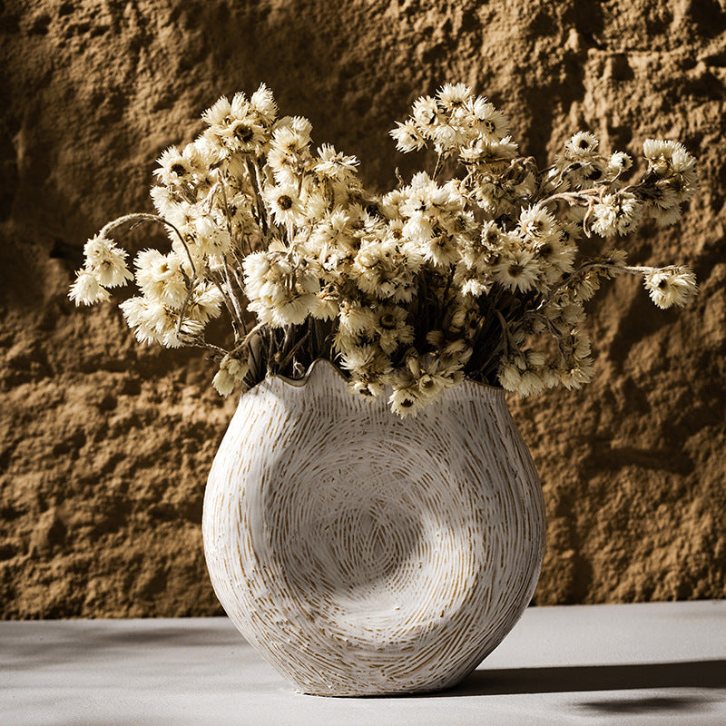 Handmade Textured Ceramic Sculptural Vase