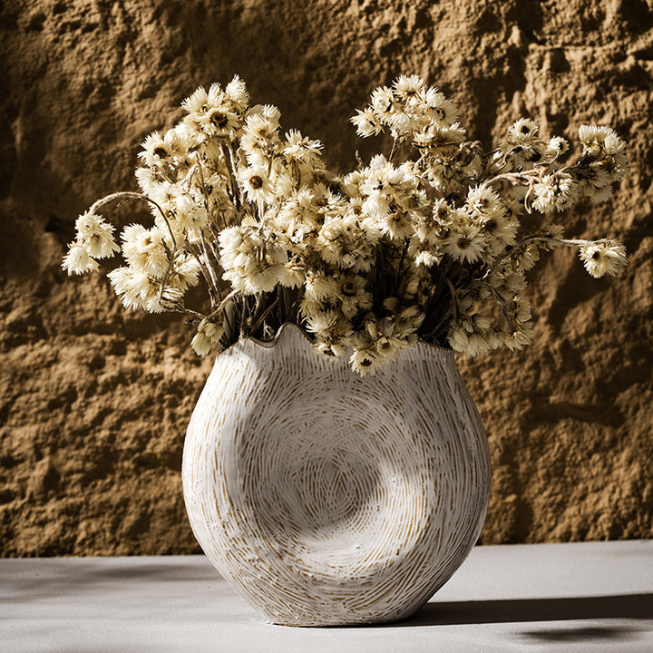 Handmade Textured Ceramic Sculptural Vase