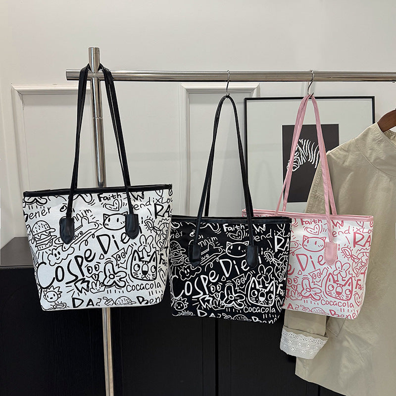 WoArtistic Graphic Print Shoulder Tote Bag Kalsten