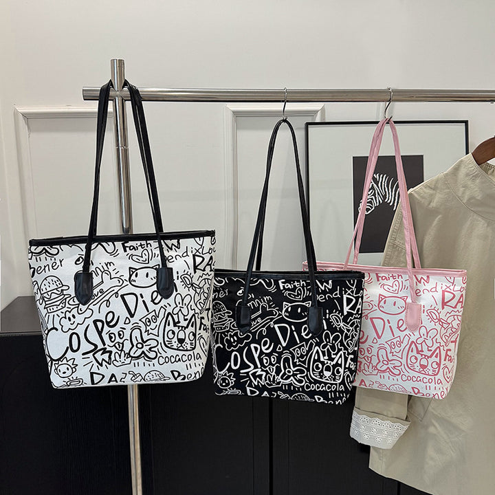 WoArtistic Graphic Print Shoulder Tote Bag Kalsten