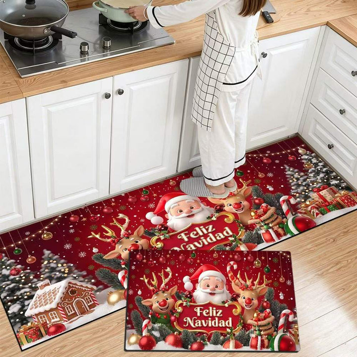 Festive Christmas Themed Kitchen Mat Kalsten