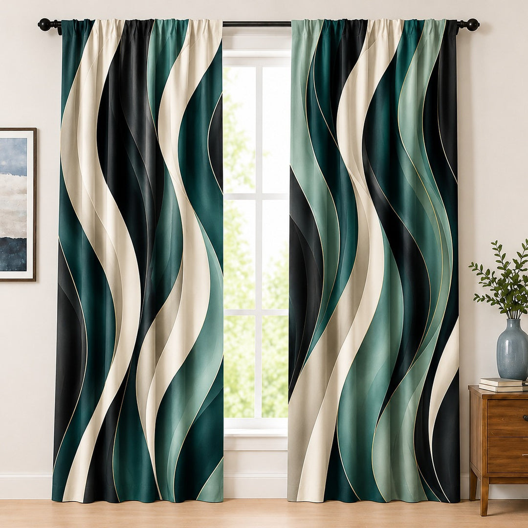 Abstract Patterned Window Curtains