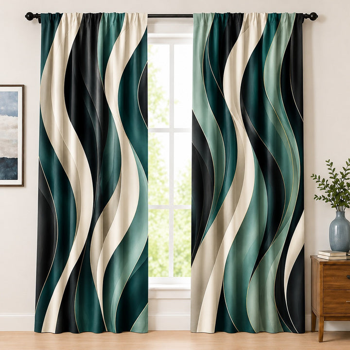 Abstract Patterned Window Curtains