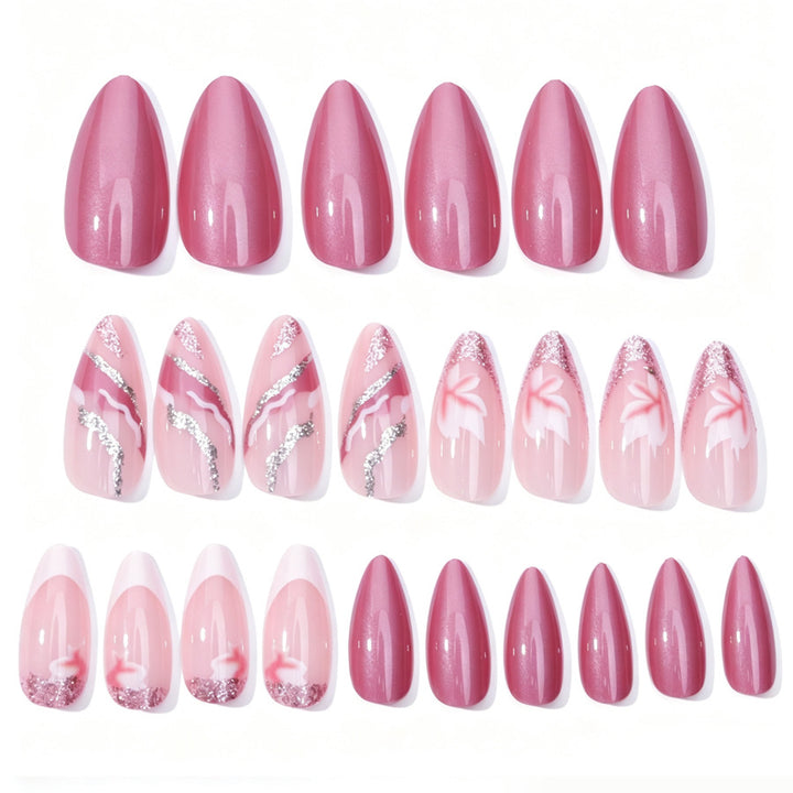 Elegant Floral Stiletto Nail Art Set Kalsten