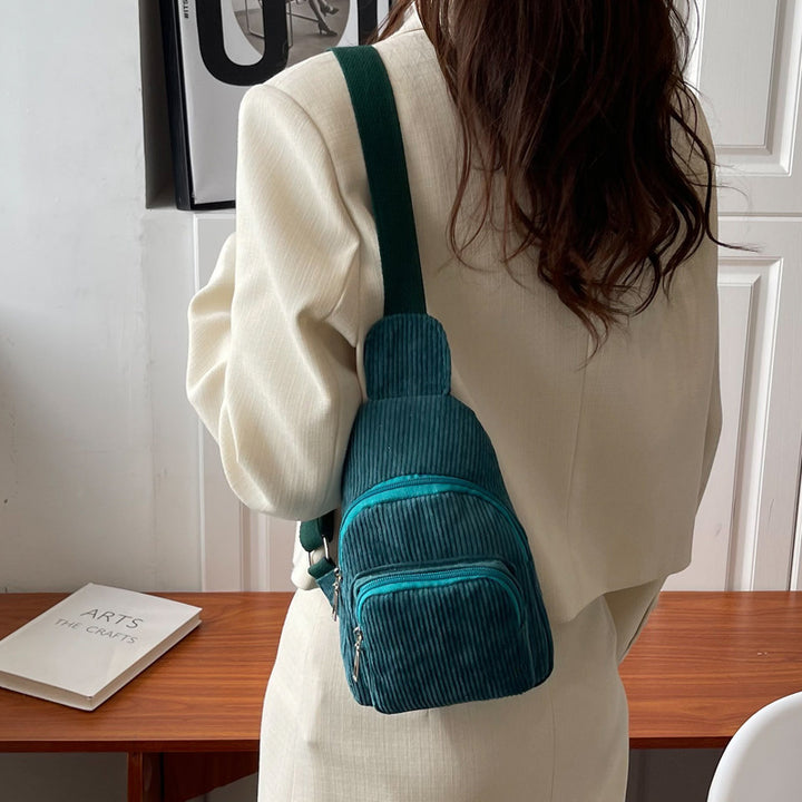 WoMulti-Compartment Corduroy Sling Bag Kalsten