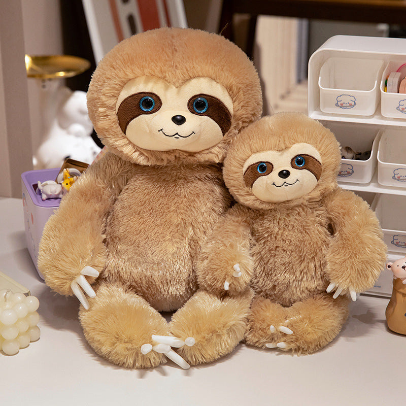 Plush Sitting Sloth Cuddle Companion with Poseable Limbs and Embroidered Face Kalsten
