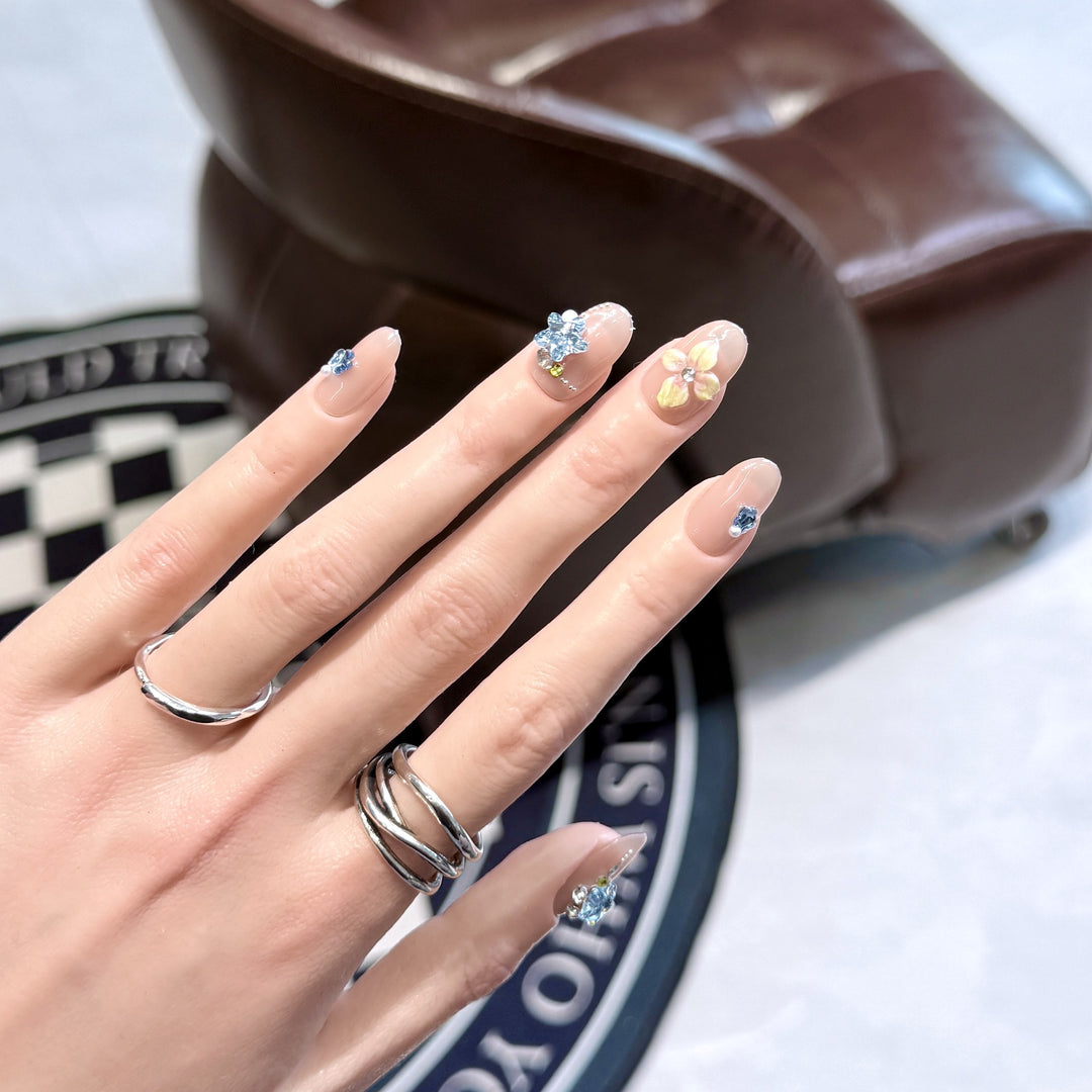 Artistic Floral Press-On Nail Tips Kalsten