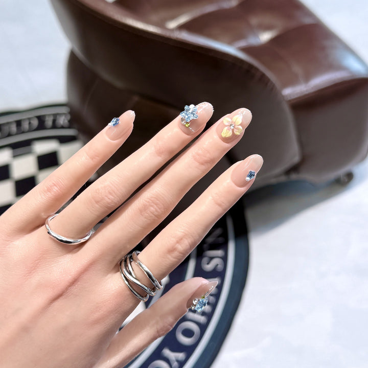 Artistic Floral Press-On Nail Tips Kalsten